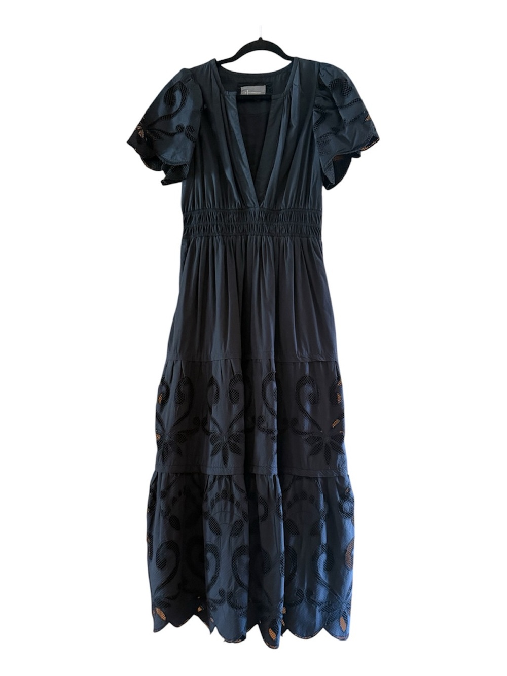 Anthropology Black  V-Neck Maxi Dress